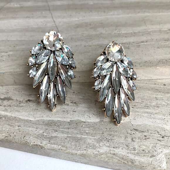 New ~ Anthropologie Ettika "Cry Me A River" Clear Crystal Drop Earrings - Picture 6 of 12